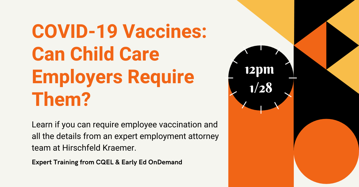 New training: Can child cares require employees to vaccinate?