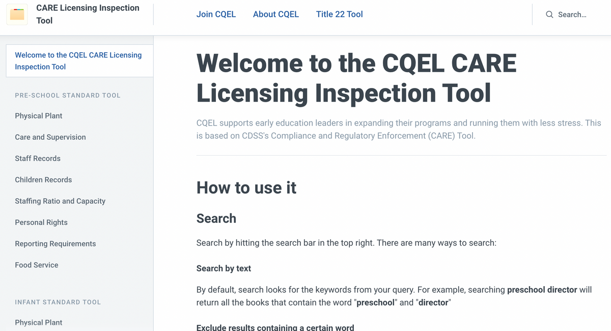 🔒 Member-Only Access to CQEL's New CARE Licensing Inspection Tool