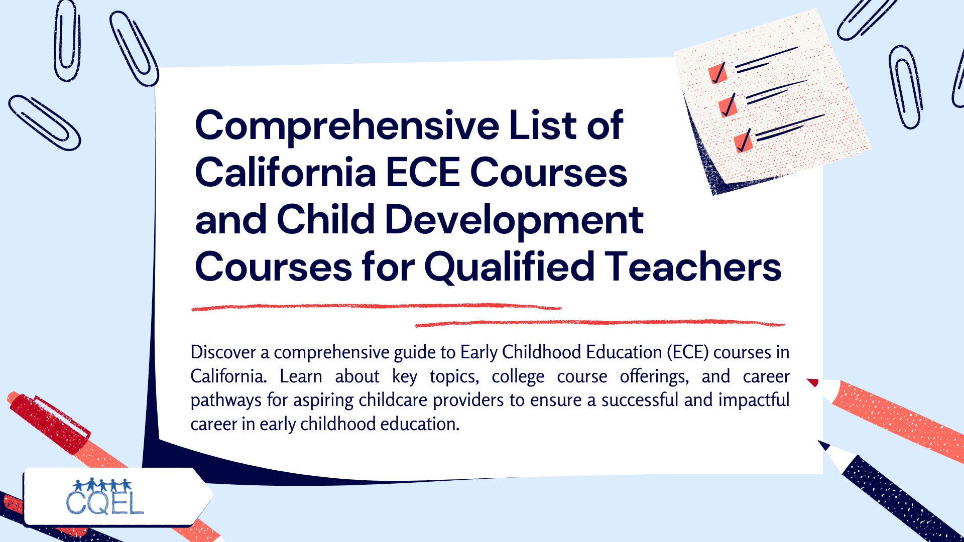 Comprehensive List of California ECE Courses and Child Development